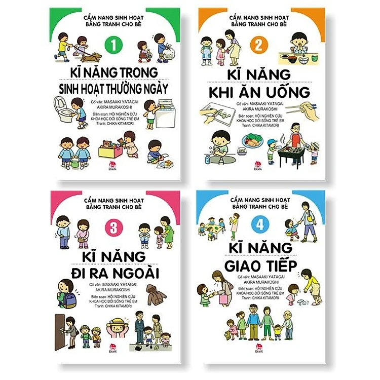 Combo 4 quyển cẩm nang sinh hoạt bằng tranh cho bé.
