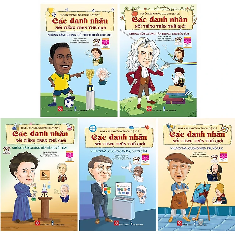Combo 5 quyển tuyển tập những câu chuyện về các DANH NHÂN nổi tiếng trên thế giới.
