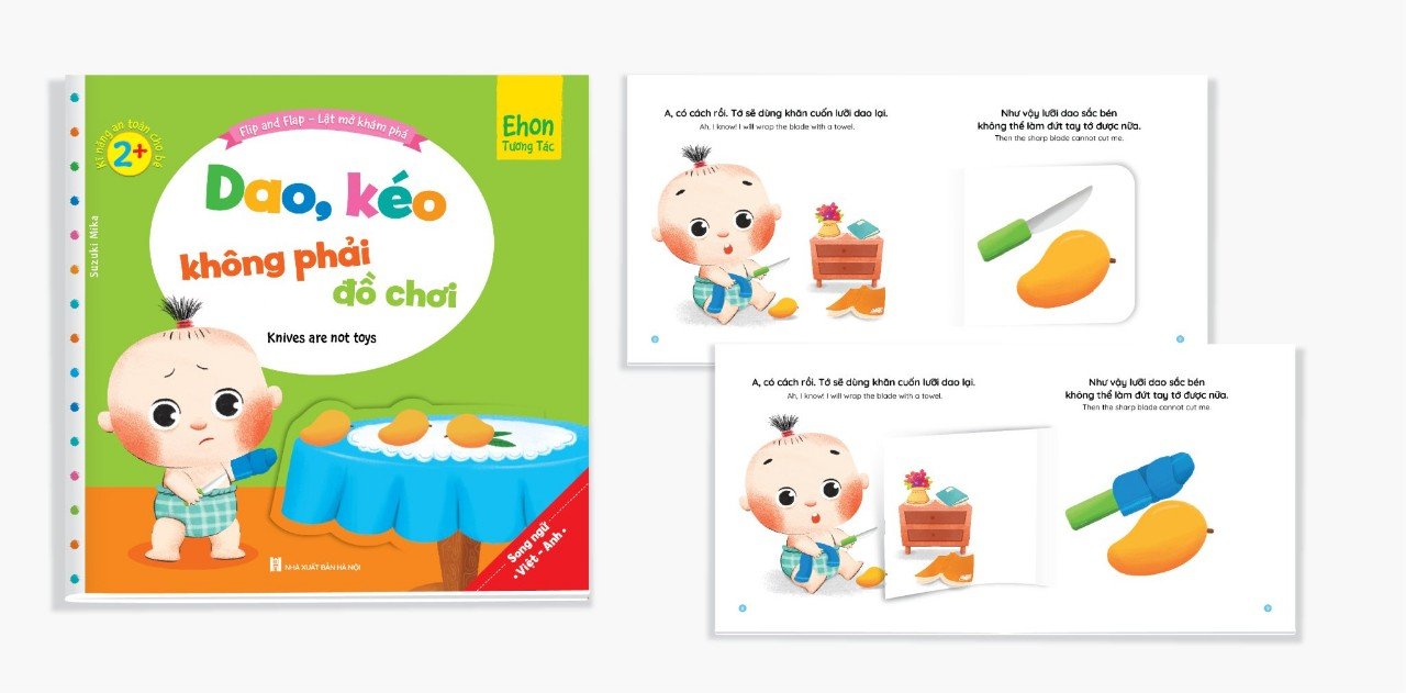 Combo 10 quyển Ehon tương tác lật mở – Kỹ năng an toàn cho bé (song ngữ Việt – Anh)