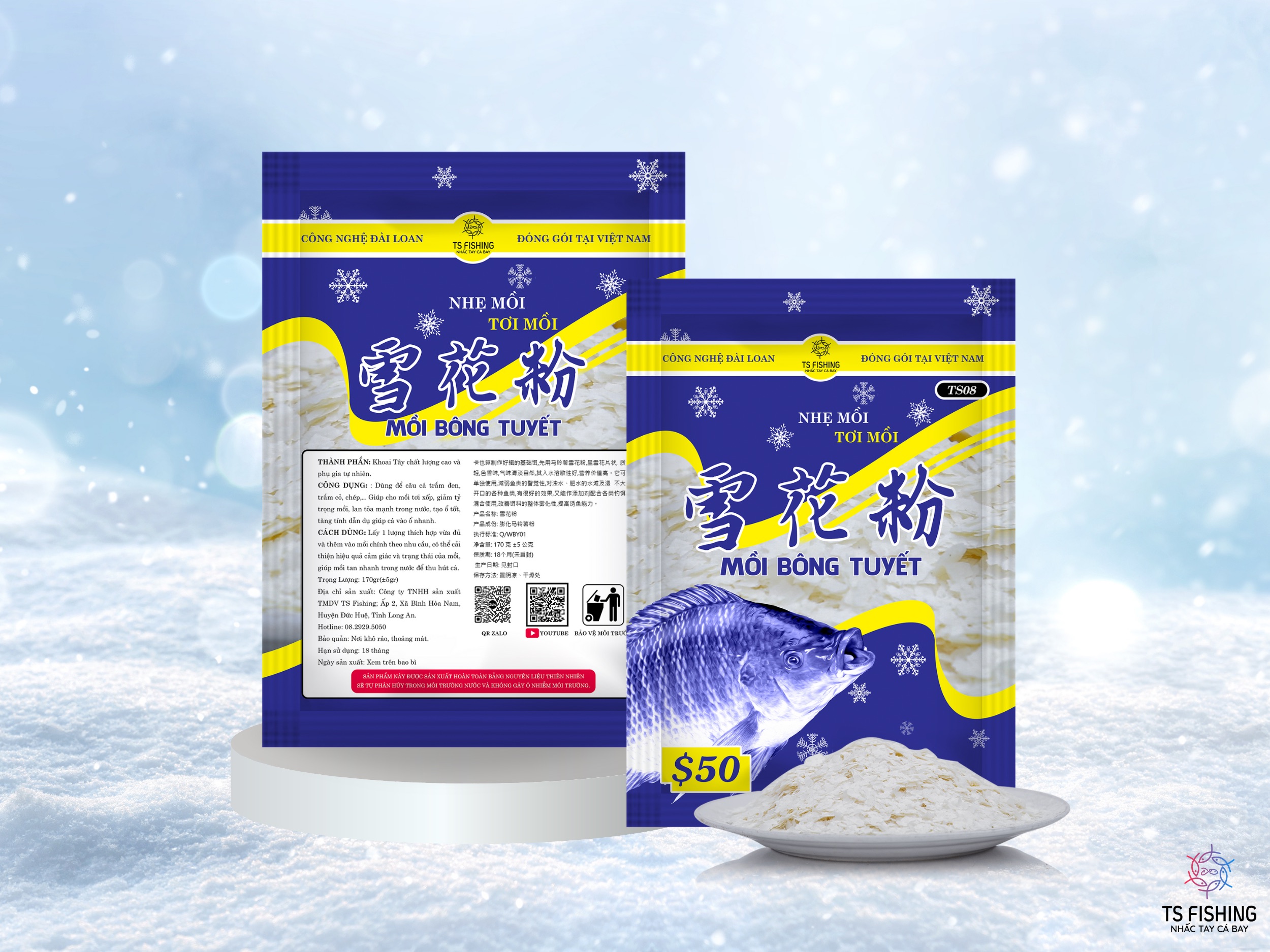 Tăng Độ Xốp, Tan Nhanh - Mồi Bông Tuyết Giúp Nhẹ Mồi Câu Cá