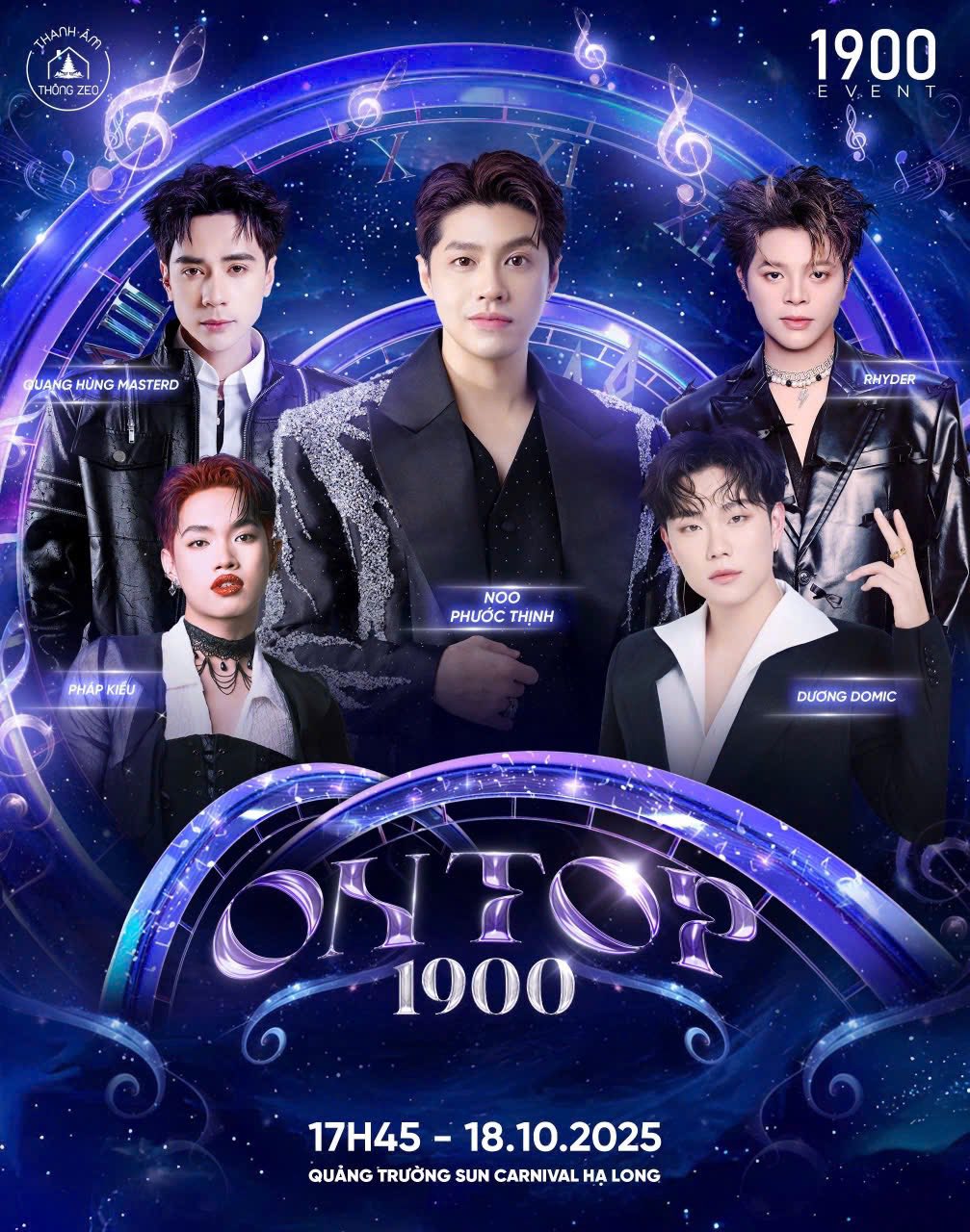 Noo Phước Thịnh dẫn đầu dàn sao đổ bộ đại nhạc hội ONTOP 1900 tại Hạ Long