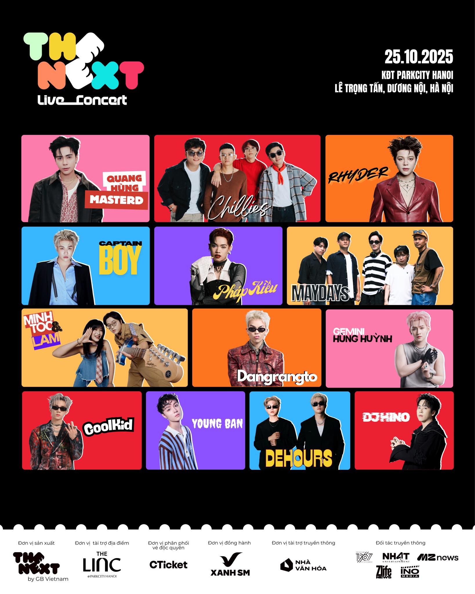 Hà Nội đếm ngược: THE NEXT Live Concert 25.10 quy tụ 13 nghệ sĩ