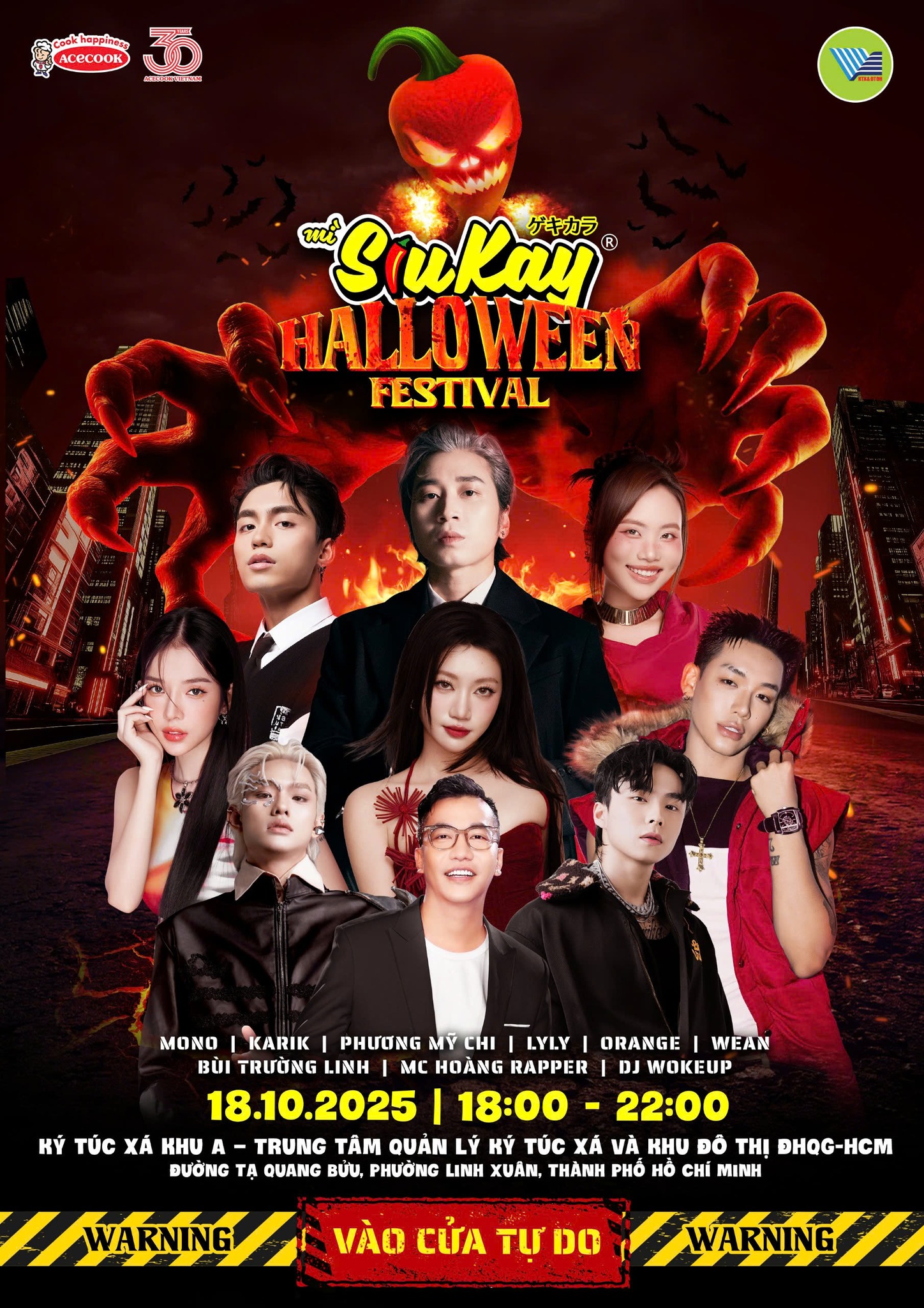 Siukay Halloween Festival 2025: Lễ hội âm nhạc miễn phí “chấn động” KTX ĐHQG