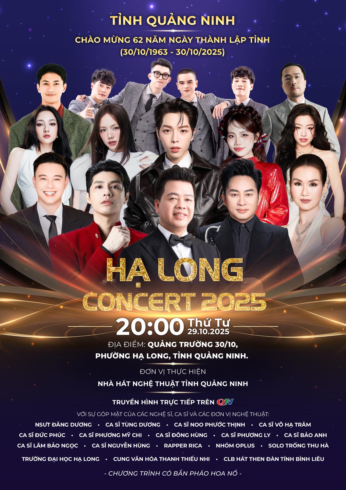 Concert Hạ Long 2025: Đại nhạc hội miễn phí dịp 62 năm tỉnh Quảng Ninh