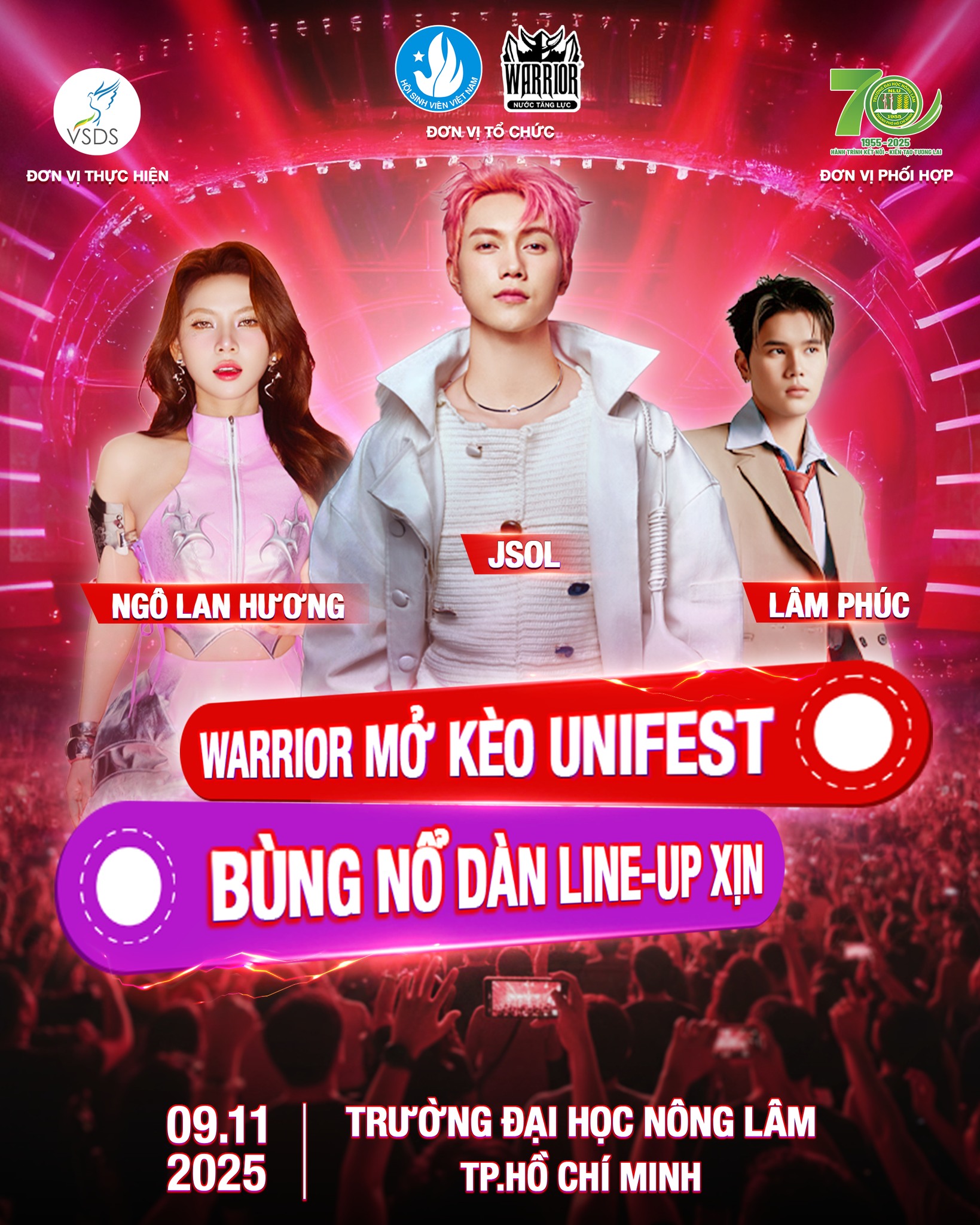 Warrior Mở Kèo Unifest 2025: Bùng Nổ Cùng JSOL, Ngô Lan Hương, Lâm Phúc!