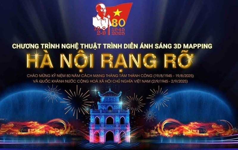 Hà Nội rực rỡ với công nghệ 3D mapping kỷ niệm Quốc khánh 2/9