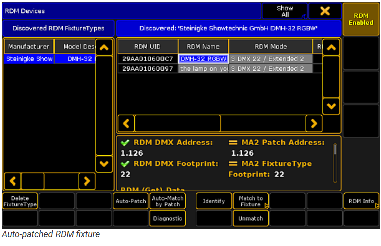 Tự Động Gán Địa Chỉ DMX Cho Thiết Bị RDM Trên Bàn MA2