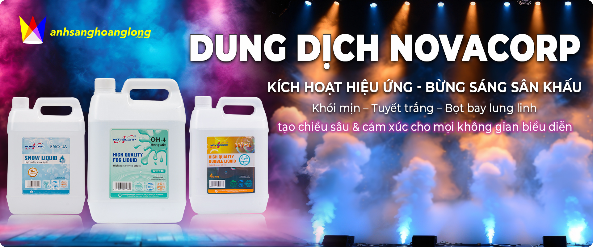 Dung Dịch Cho Máy Khói – Tuyết – Bong Bóng - Novacorp