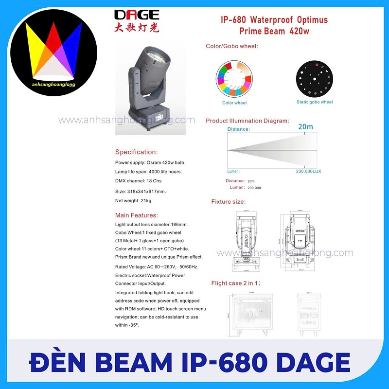 Ưu điểm của đèn Beam IP-680 DAGE