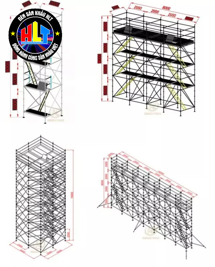 Giàn Giáo Truss Hợp Kim Nhôm Ngang 2000mm x 2600mm