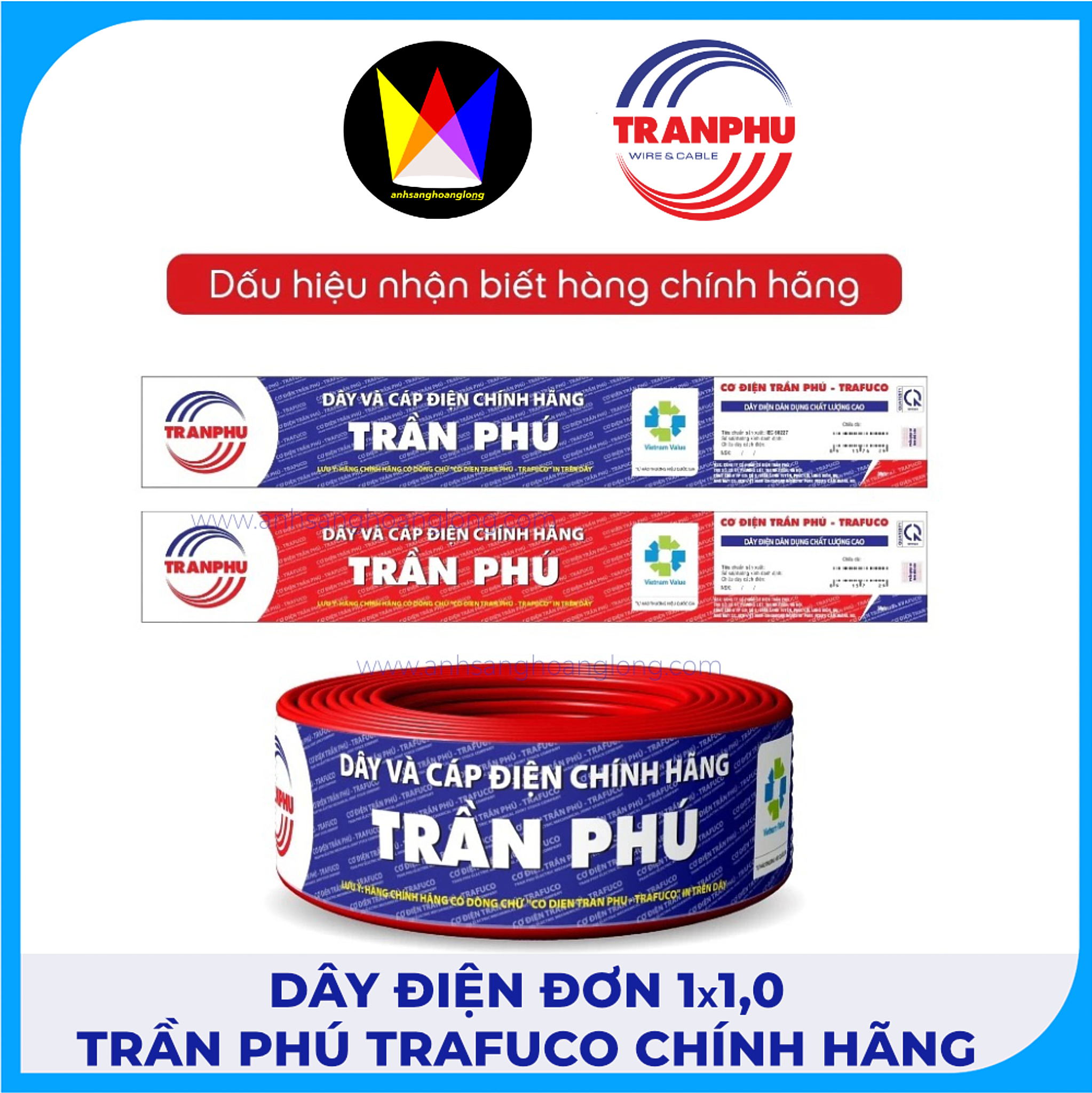Dây Điện Đơn 1x1,0 Trần Phú Trafuco Chính Hãng