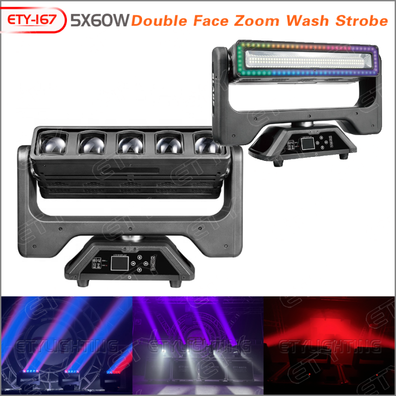 ETY-167 5X60W Double Face Zoom Wash Strobe Moving Bar