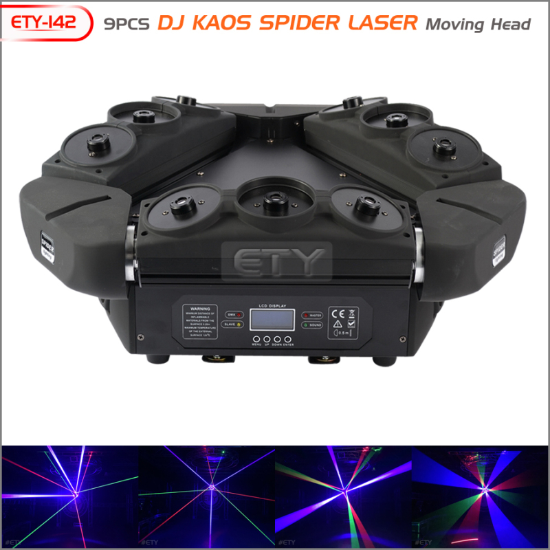 ETY-142 9PCS DJ Kaos Spider Laser Moving Head Light