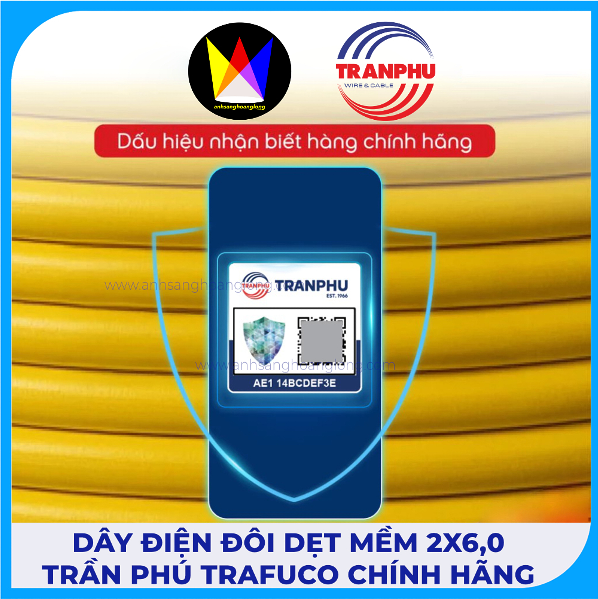 Dây Điện Đôi Dẹt Mềm 2x6,0 Trần Phú Trafuco Chính Hãng