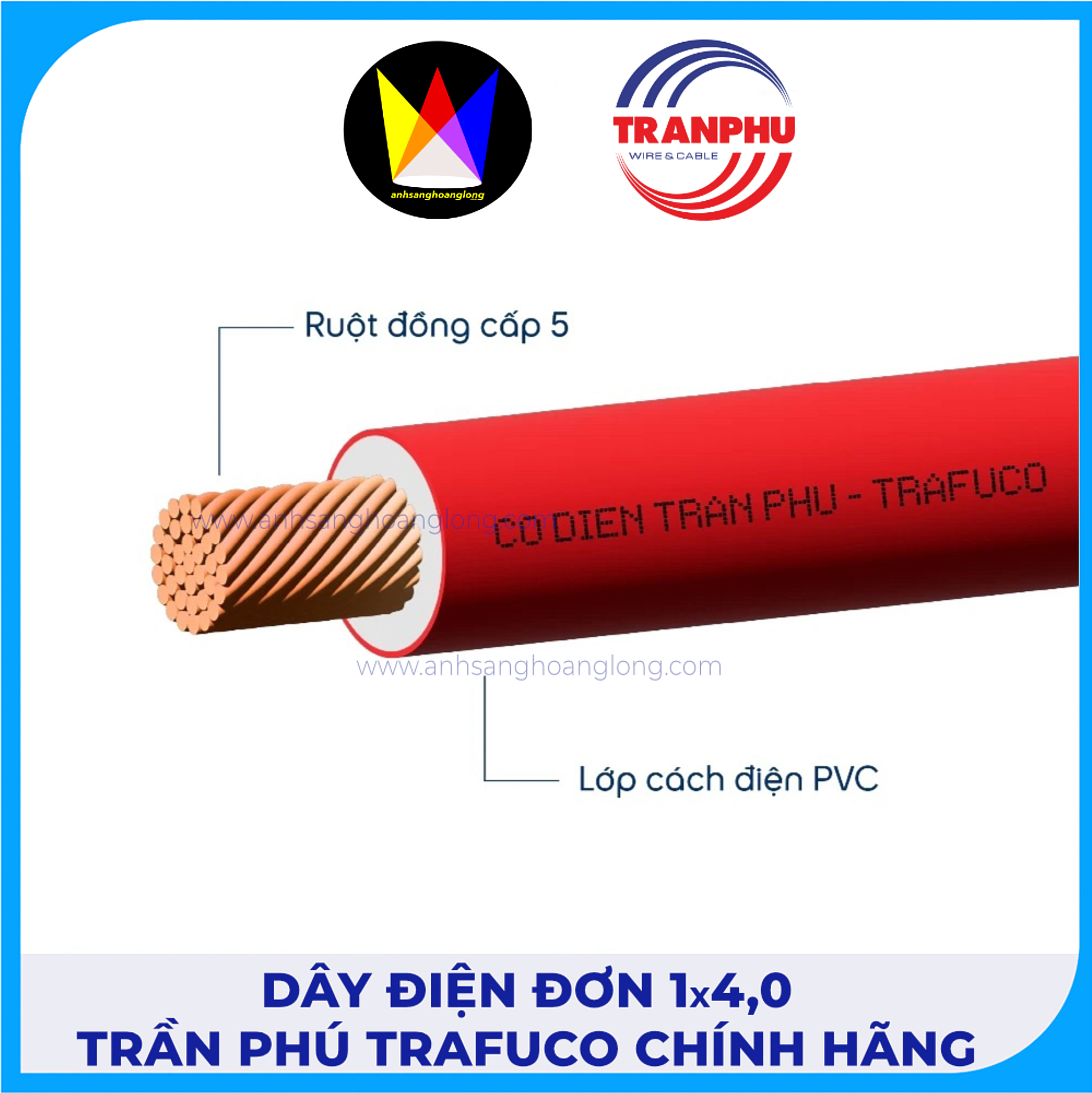 Dây Điện Đơn 1x4,0 Trần Phú Trafuco Chính Hãng