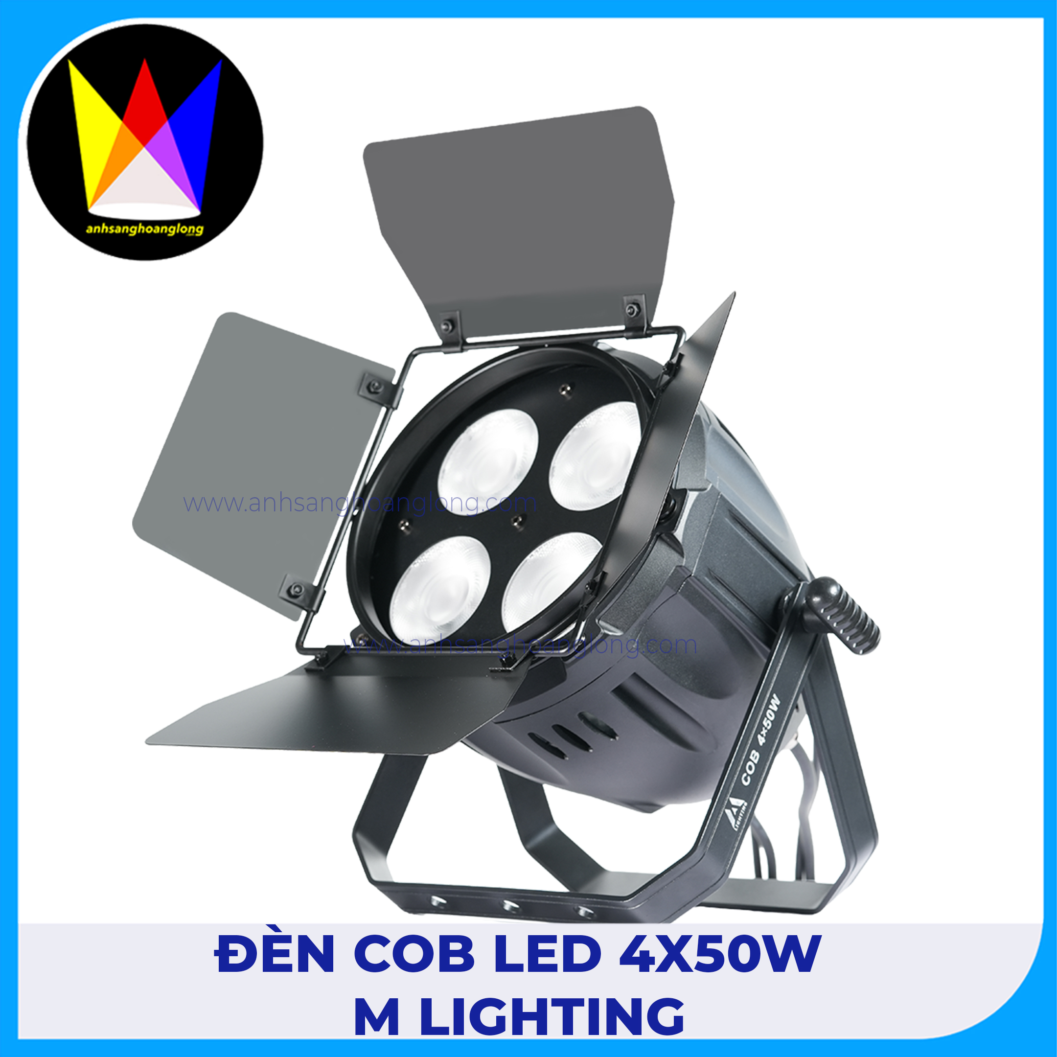Đèn COB LED 4x50W Chiếu Sáng Đánh Mặt 2 Trắng + 2 Vàng | M Lighting
