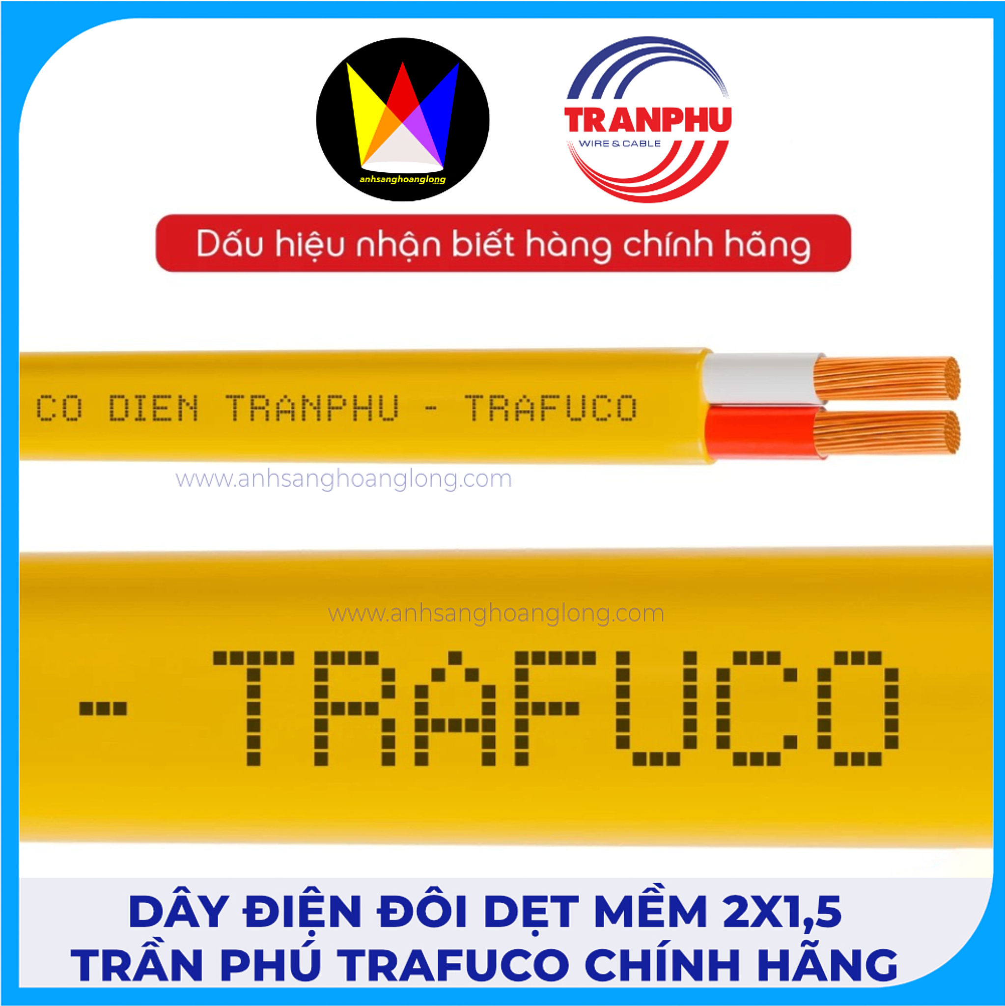 Dây Điện Đôi Dẹt Mềm 2x1,5 Trần Phú Trafuco Chính Hãng