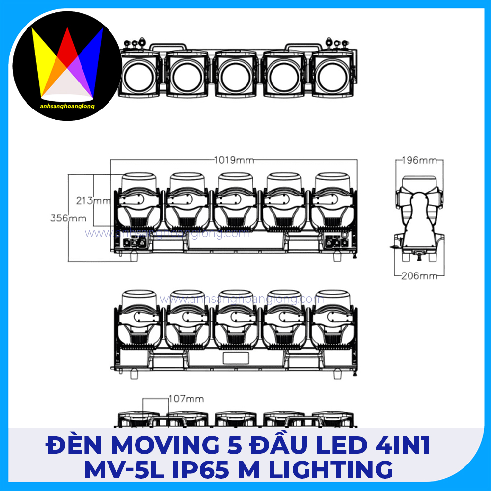Đèn Moving 5 Đầu LED 4in1 MV-5L IP65 M Lighting