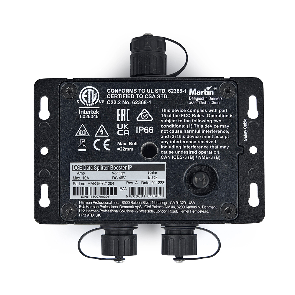 Bộ chia nguồn + dữ liệu trong nhà/ngoài trời dành cho đèn LED Martin Creative DCE DataSplitterBooster IP