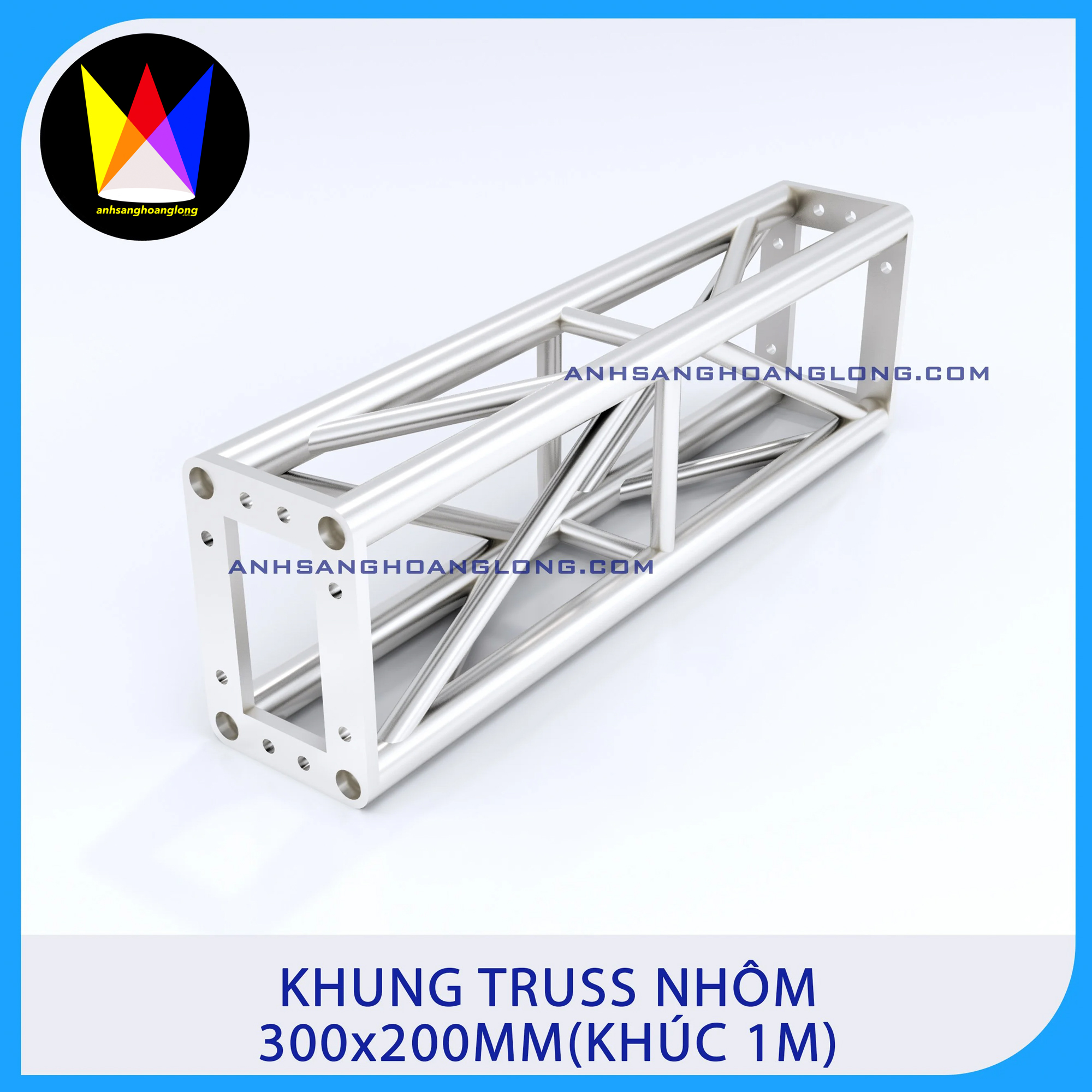 Khung Truss Nhôm 300x200mm Bích Hộp (Khúc 1M)