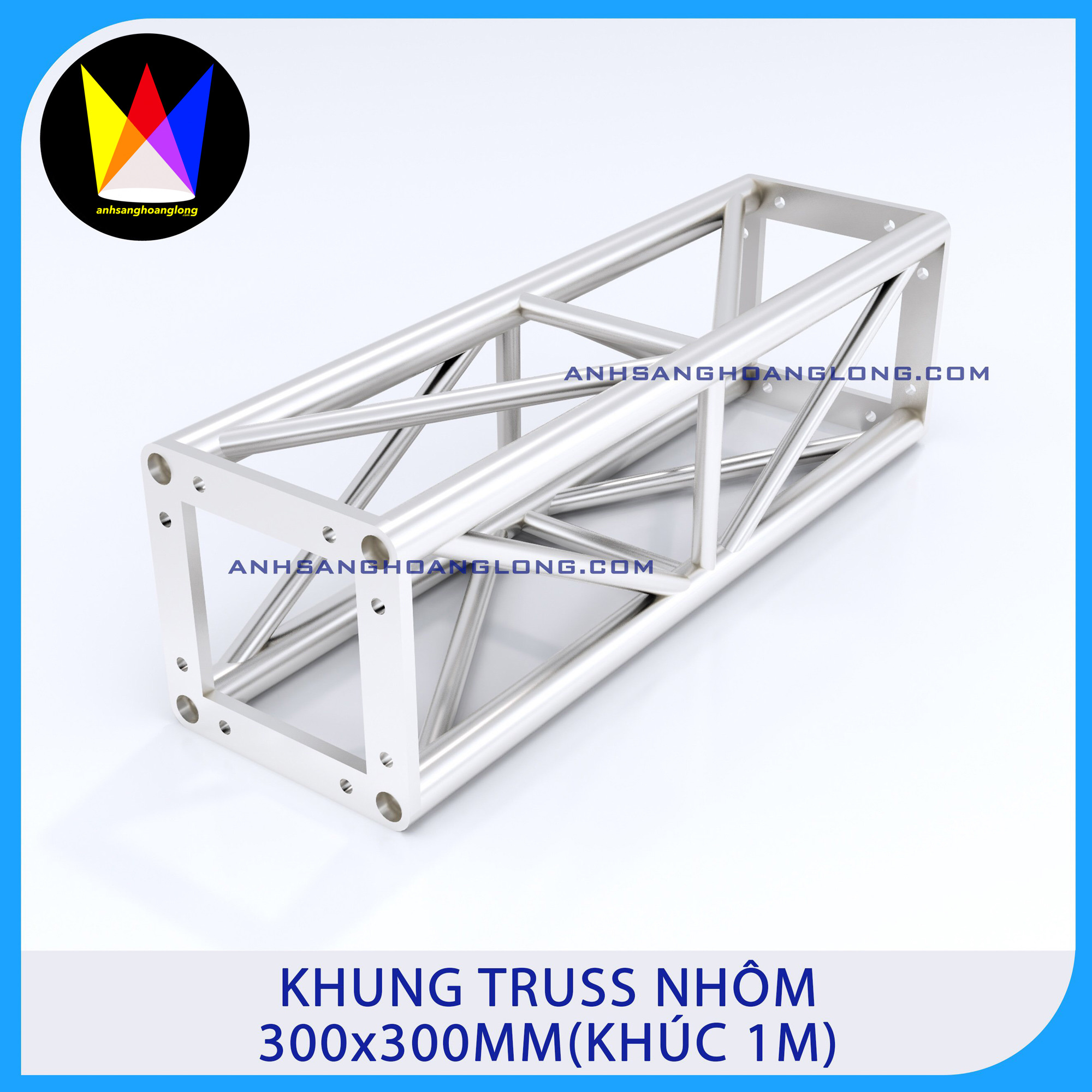 Khung Truss Nhôm 300x300mm Bích Hộp (Khúc 1M)