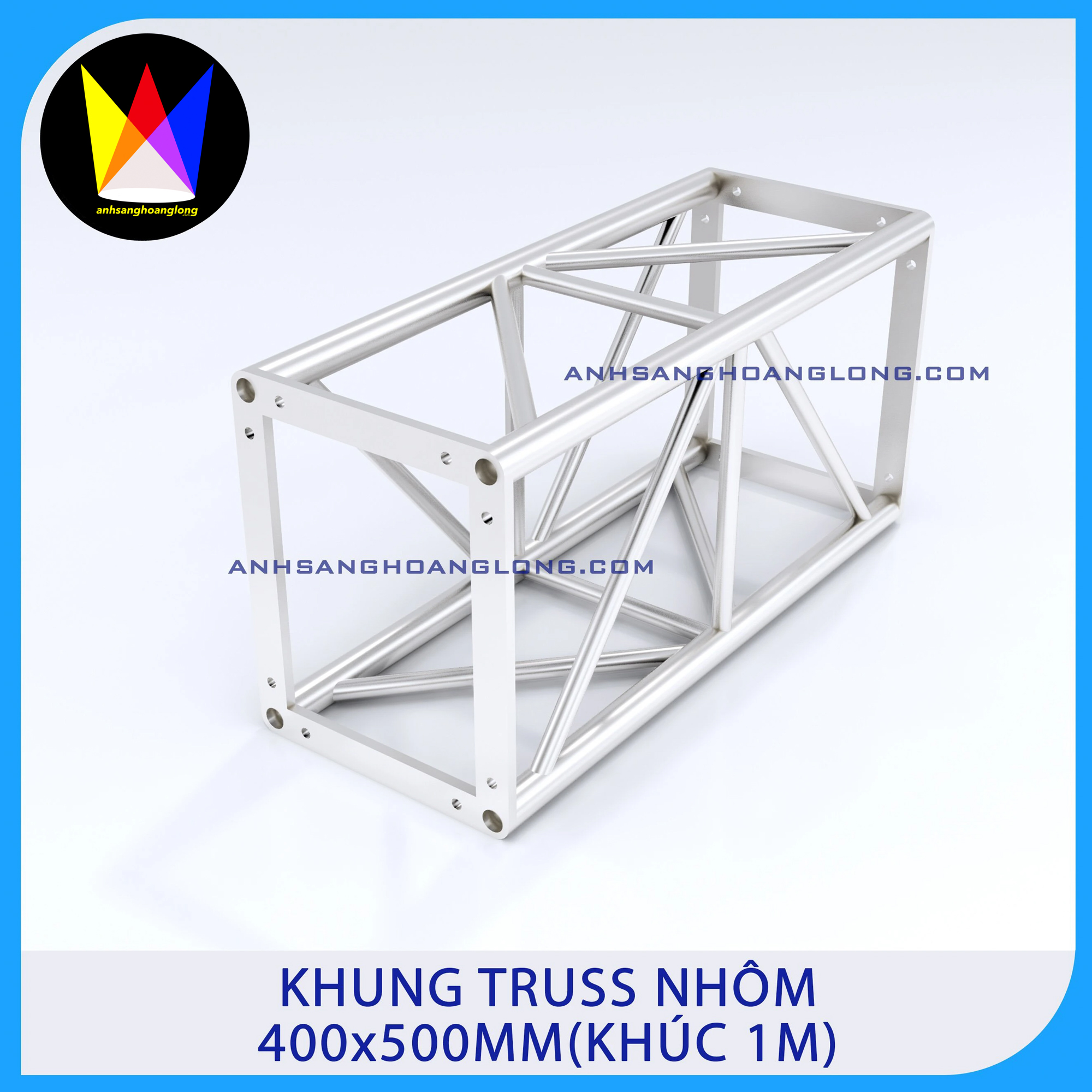 Khung Truss Nhôm 400x500mm Bích Hộp (Khúc 1M)
