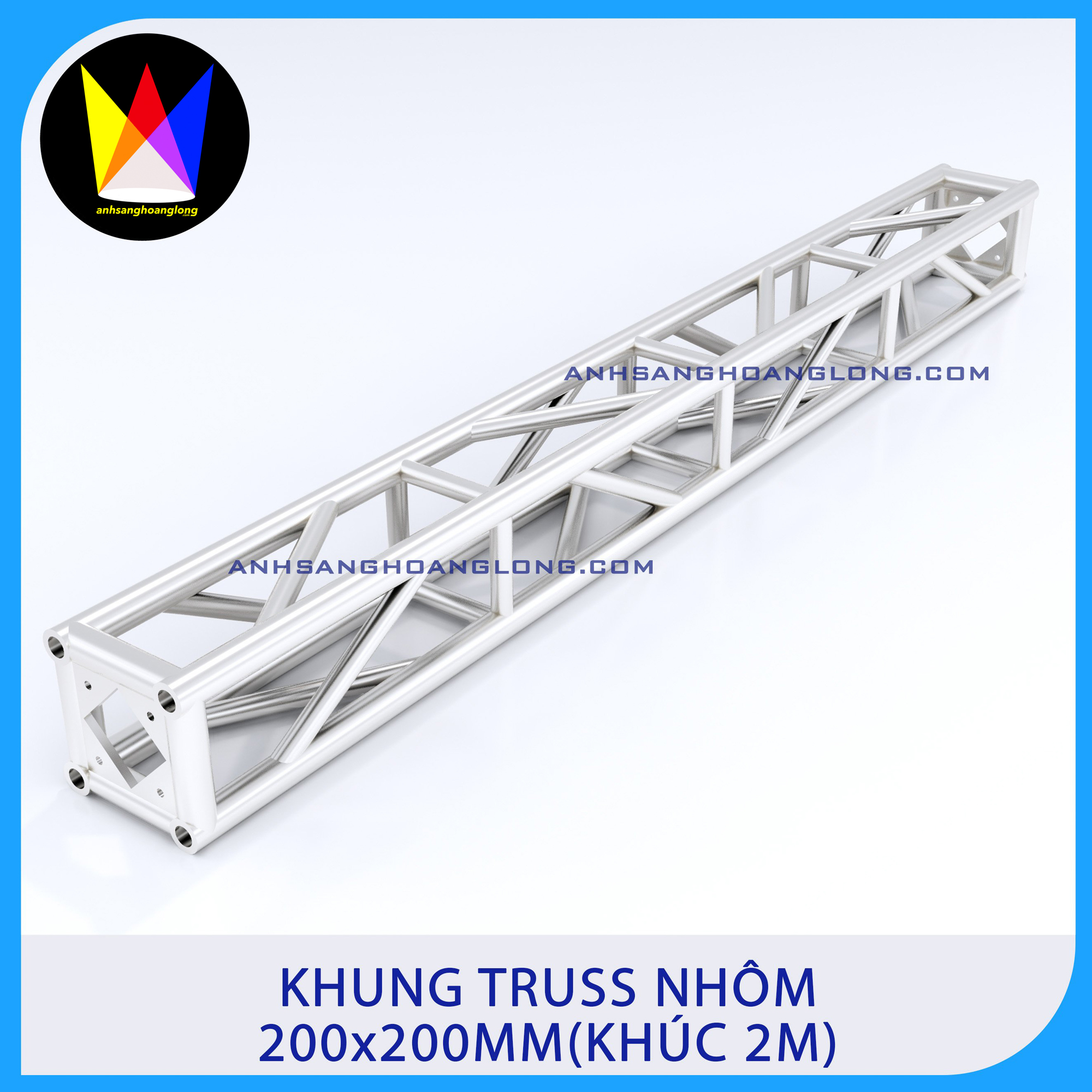 Khung Truss Nhôm 200x200mm Bích Hộp (Khúc 2M)