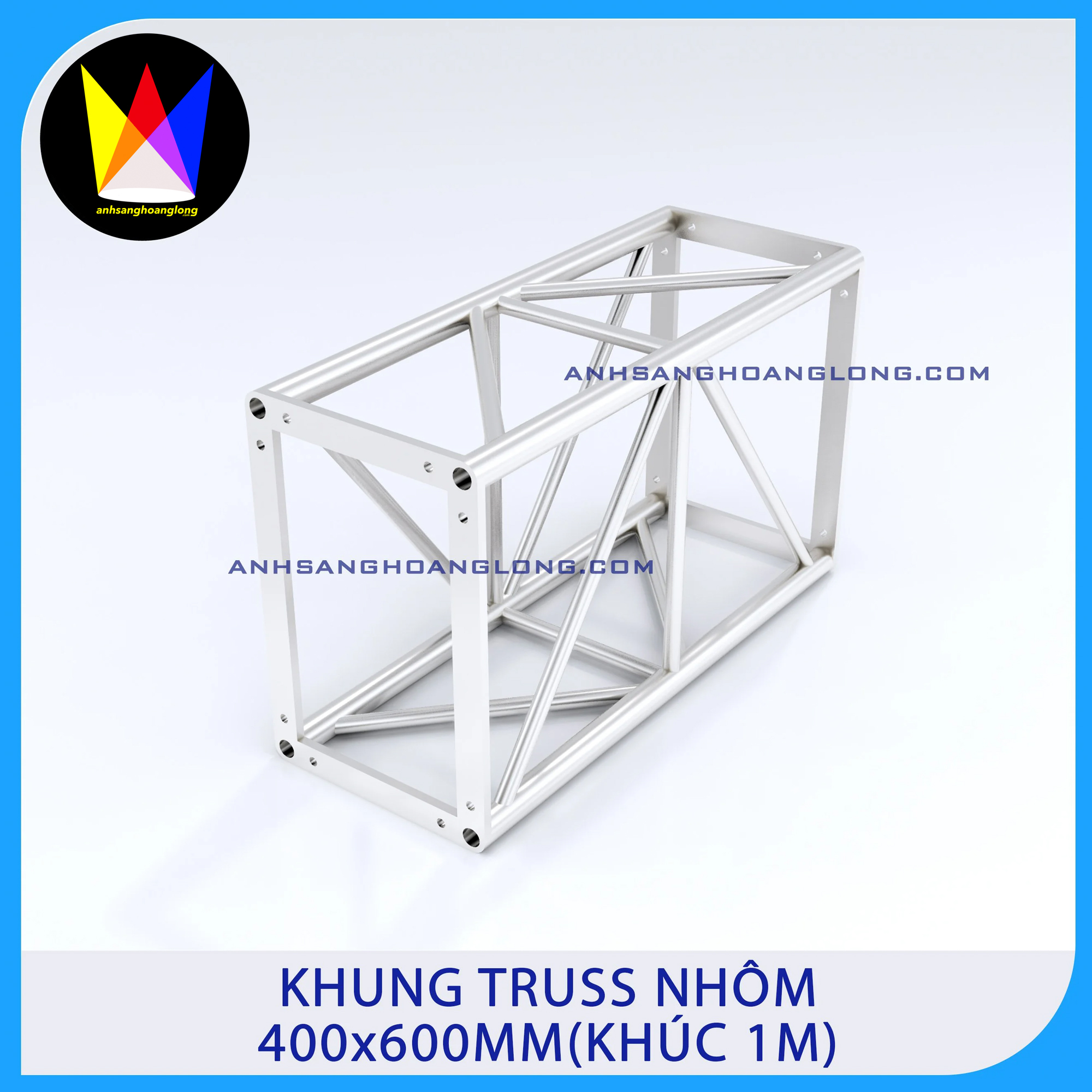 Khung Truss Nhôm 400x600mm Bích Hộp (Khúc 1M)