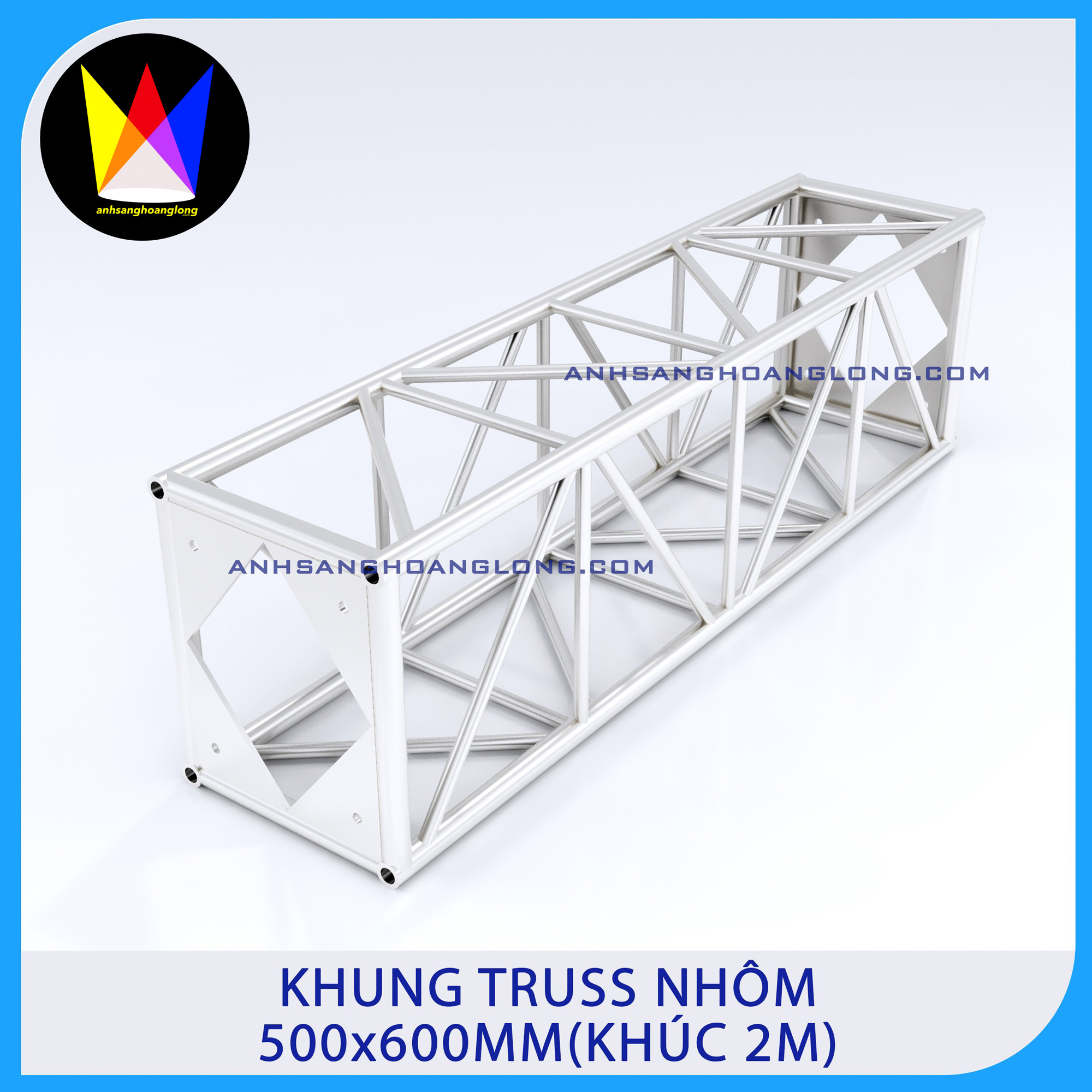Khung Truss Nhôm 500x600mm Bích Hộp (Khúc 2M)
