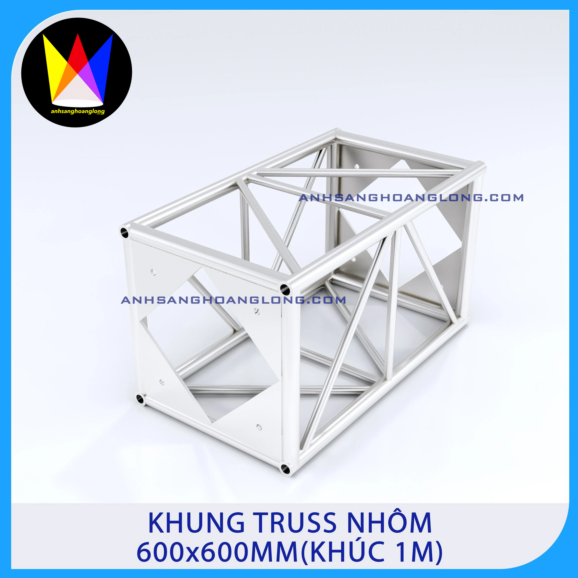 Khung Truss Nhôm 600x600mm Bích Hộp (Khúc 1M)