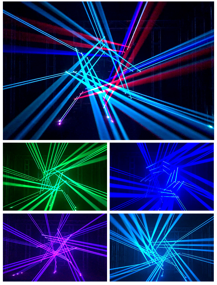 Đèn Moving Laser 6 Đầu Độc Lập Full RGB