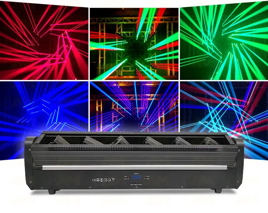 Đèn Moving Laser 6 Đầu Độc Lập Full RGB