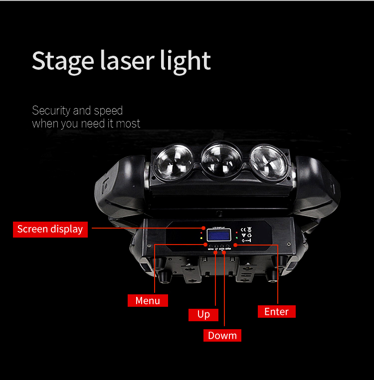 Đèn Moving Nhện 9 mắt 3in1