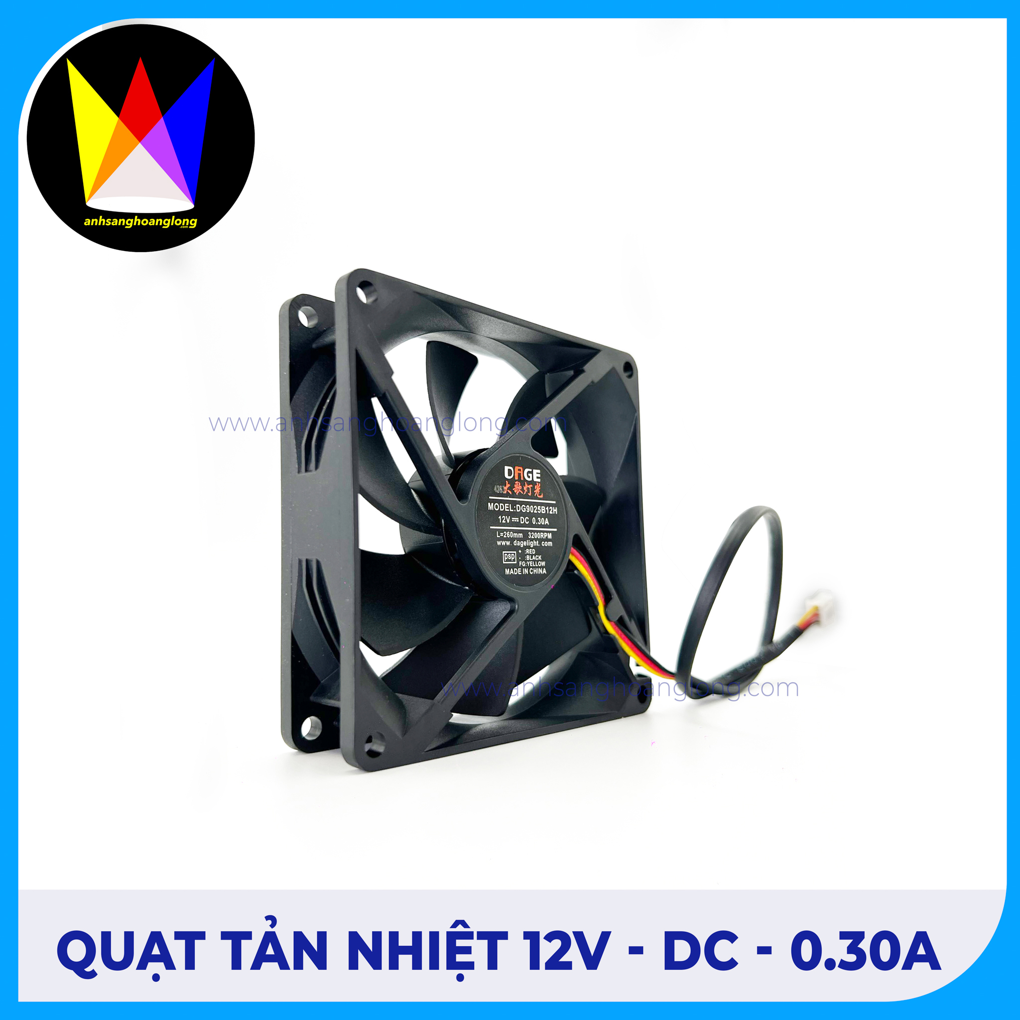 Quạt Tản Nhiệt 12V - DC -0.30A - DAGE