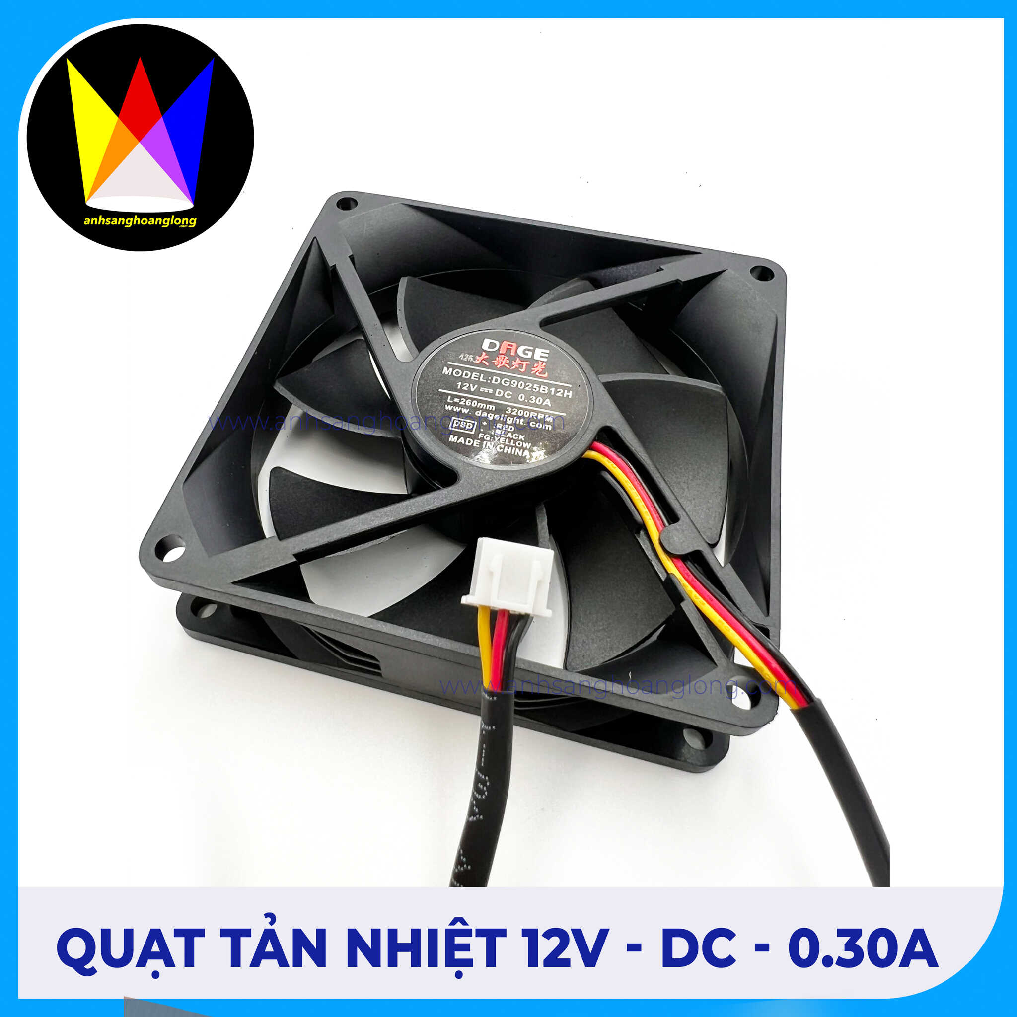 Quạt Tản Nhiệt 12V - DC -0.30A - DAGE