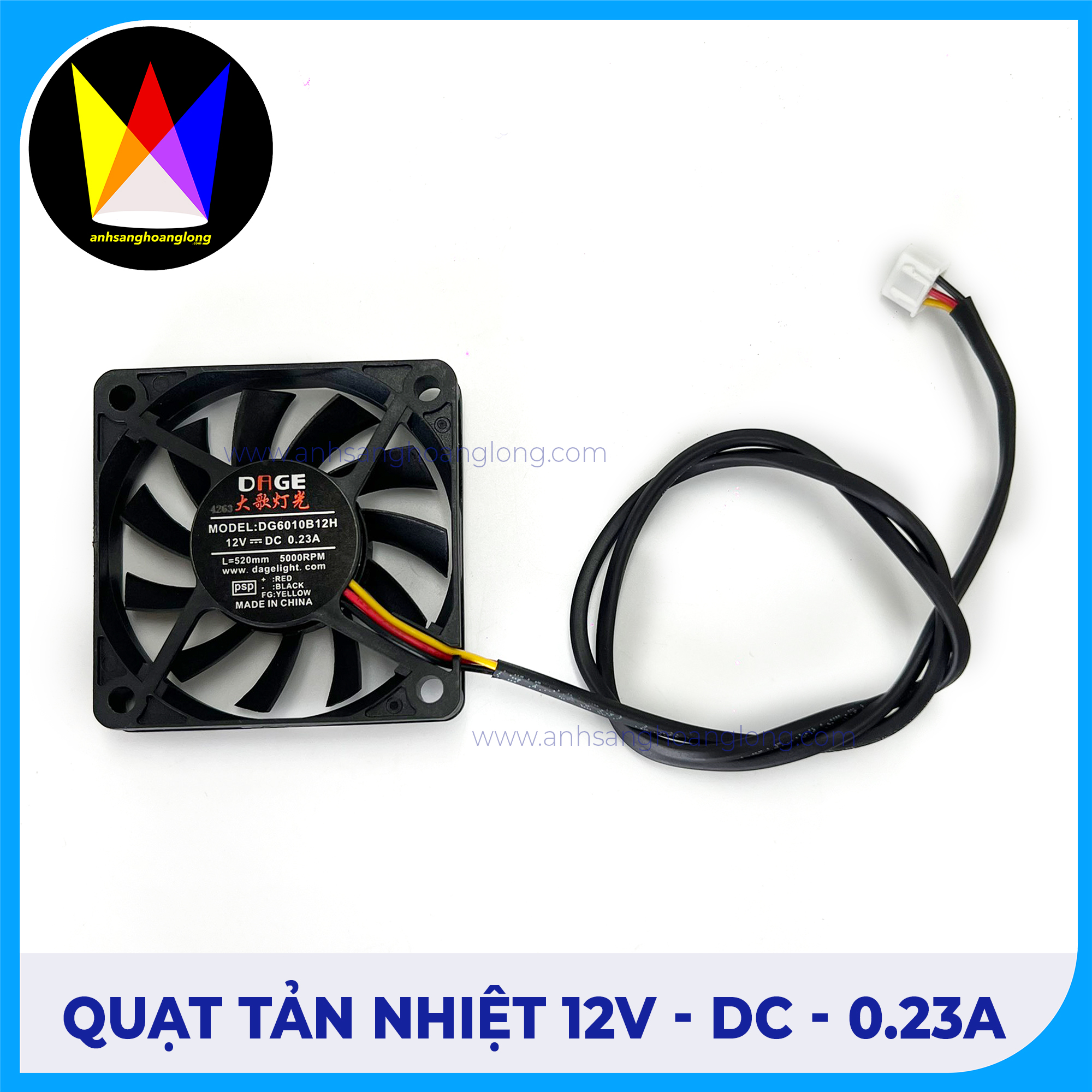 Quạt Tản Nhiệt 12V - DC - 0.23A - DAGE