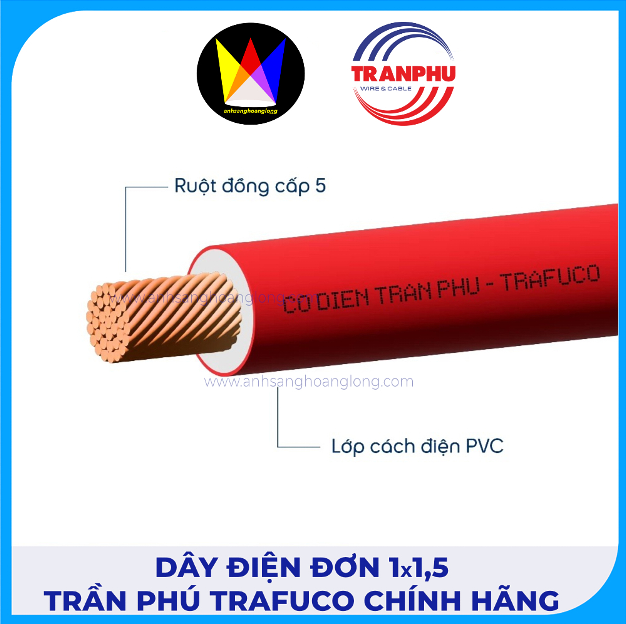 Dây Điện Đơn 1x1,5 Trần Phú Trafuco Chính Hãng