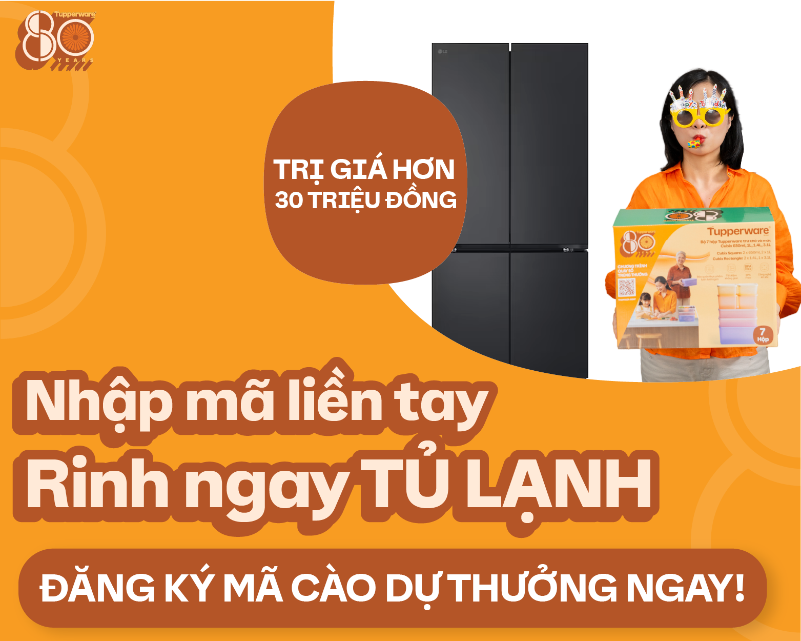 Khách hàng may mắn trúng Tủ lạnh LG 574L trị giá 30 triệu tại TUP80!