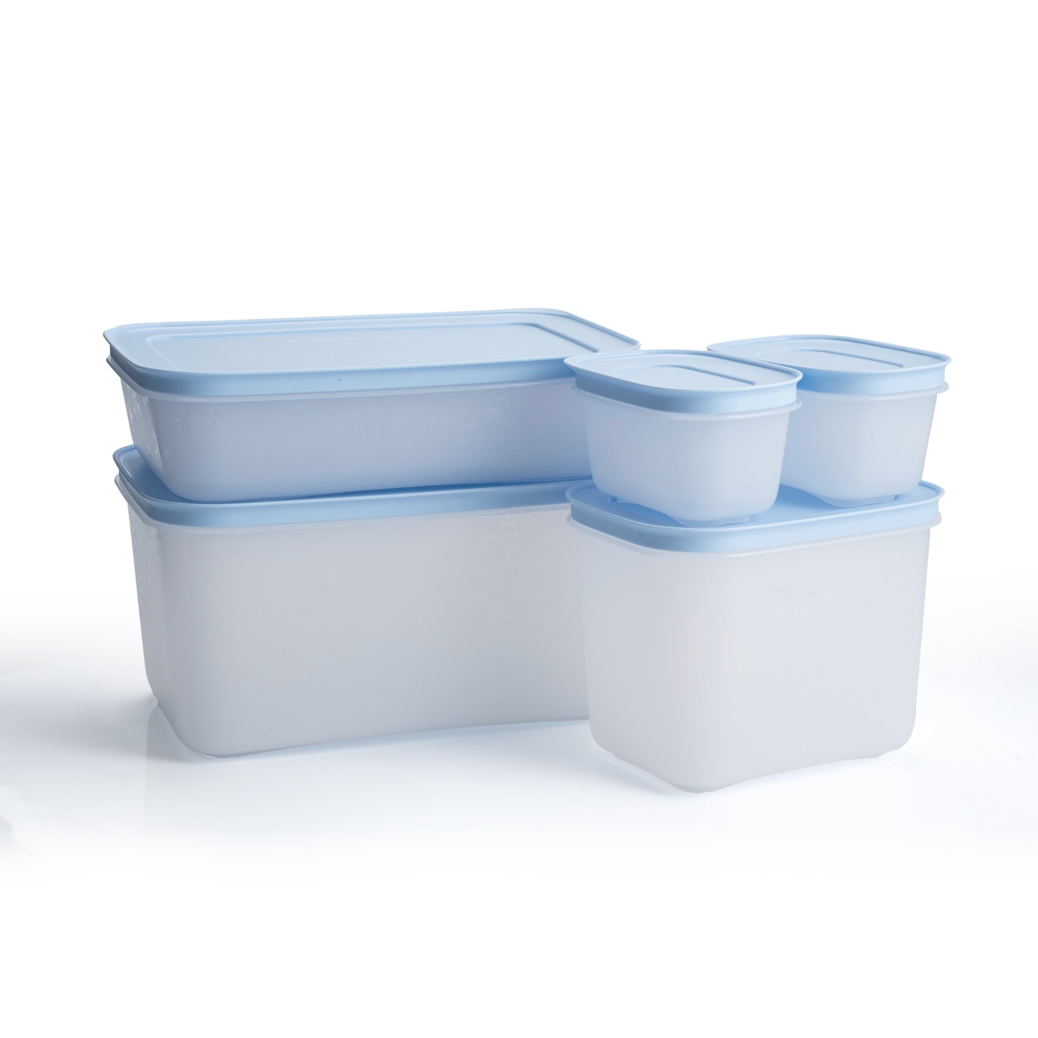 Bộ 5 Hộp Tupperware Trữ Đông Gen II  (2 hộp 170ml+1 hộp 1.1L+1 hộp 1L và 1 hộp 2.5L ) - New Tupperware