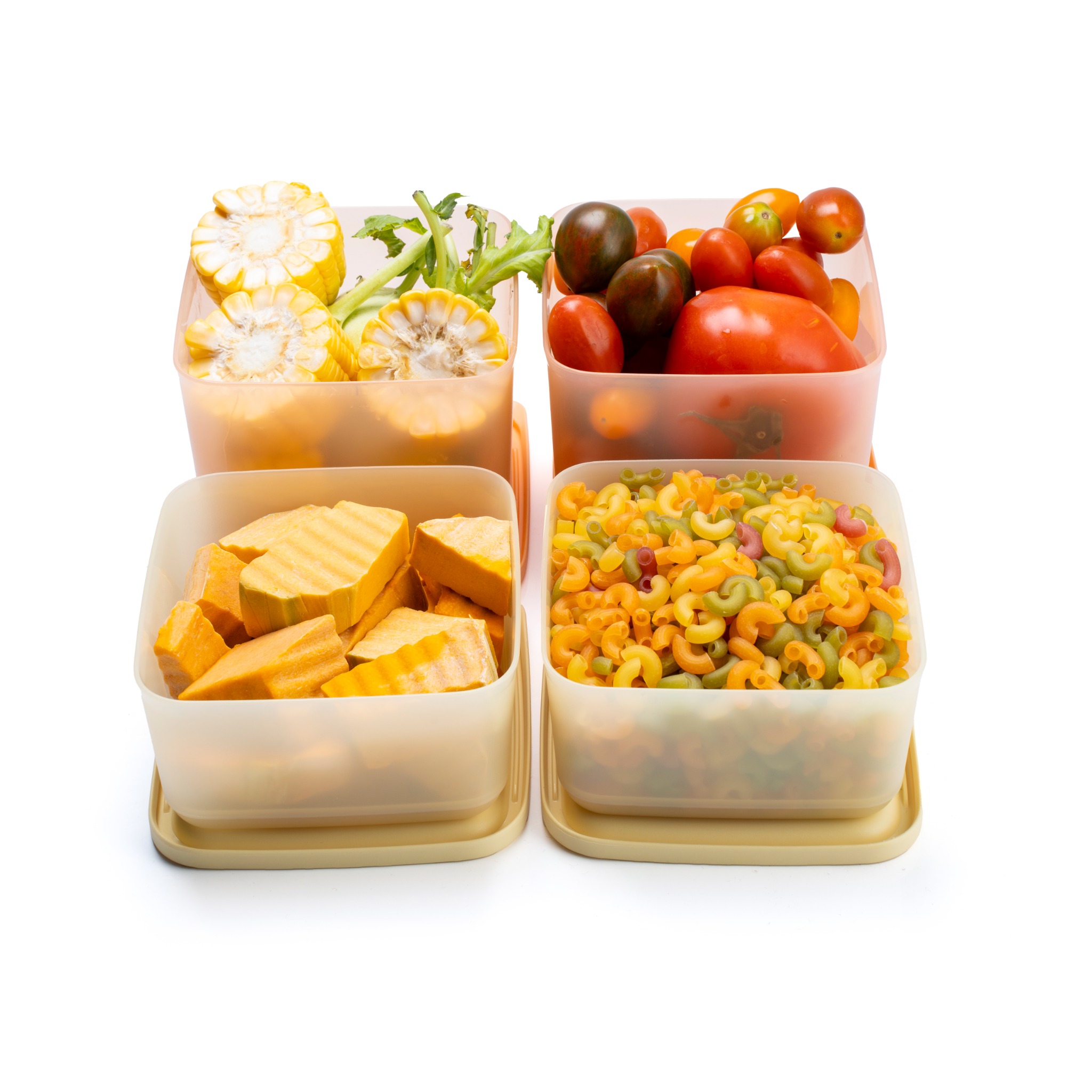 Bộ 4 Hộp Trữ Mát Tupperware Cubix Square 1L & 650ml