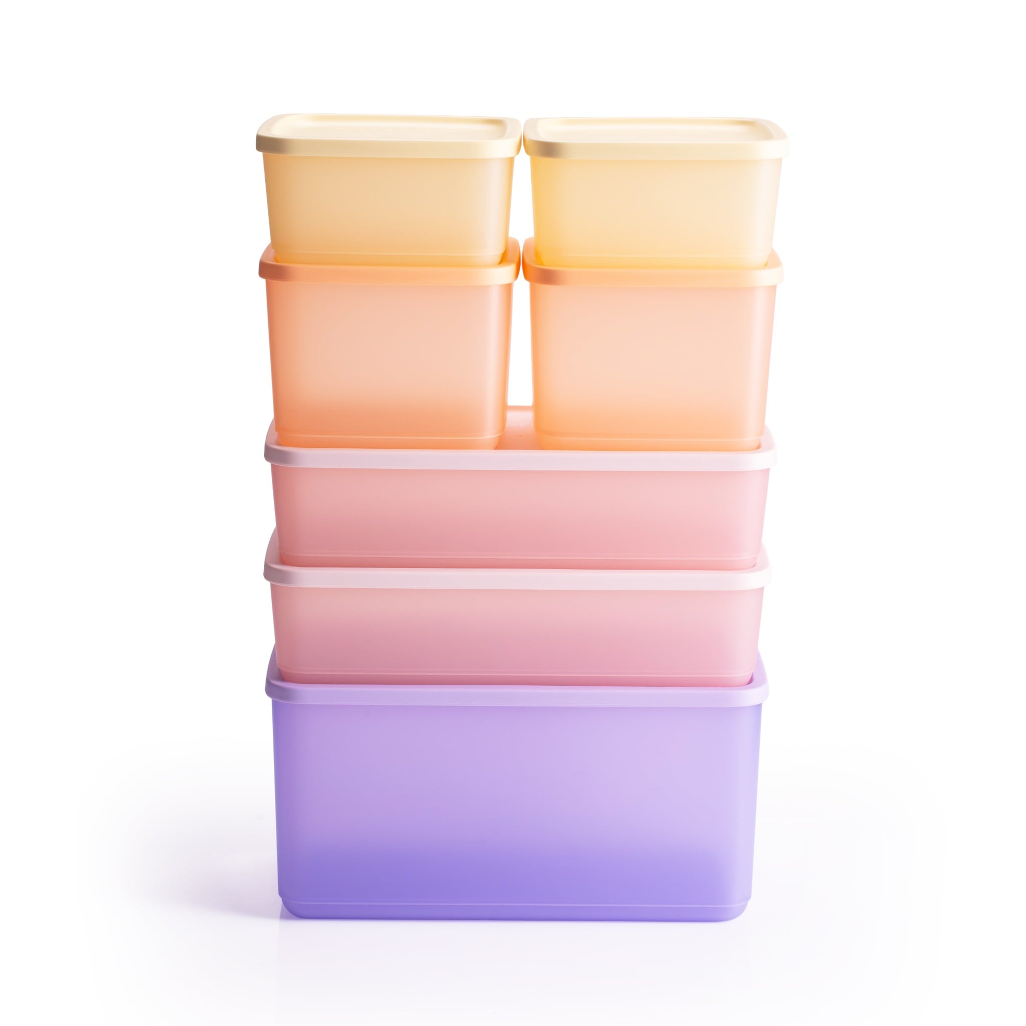Bộ 7 Hộp Trữ Khô Và Mát Tupperware Cubix 650ml, 1L, 1.4L, 3.1L