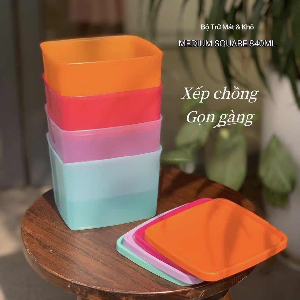 Bộ 4 HộpTupperware Trữ Mát 840ml -  Màu 2025 - Tupperware Trung Chính Hãng