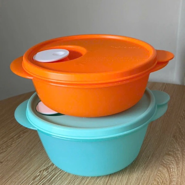 Hộp Tupperware  Trữ Mát 600ml - Quay LVS - Màu Cam - Tupperware Trung Chính Hãng