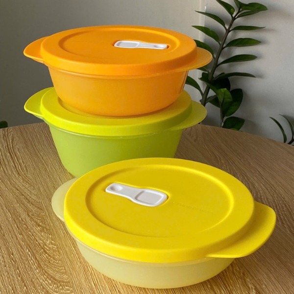 Bộ 3 Hộp Quay Lò Vi Vóng Có Nút Thở 390ml+600ml+800ml - Tupperware Malaysia Chất Lượng
