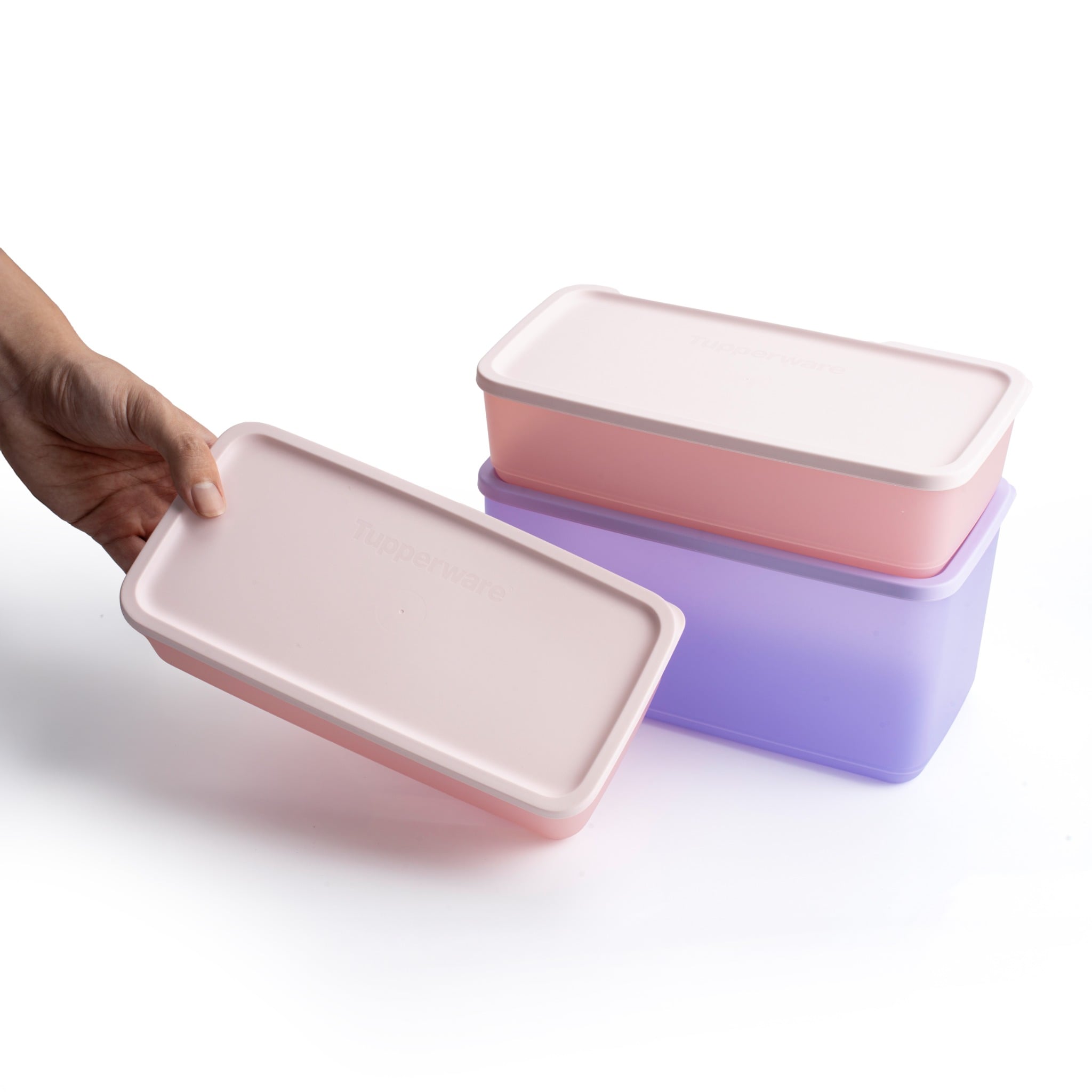 Hộp tupperware Trữ Mát Cubix Rectangle 1.4L - Màu Hồng - New Tupperware