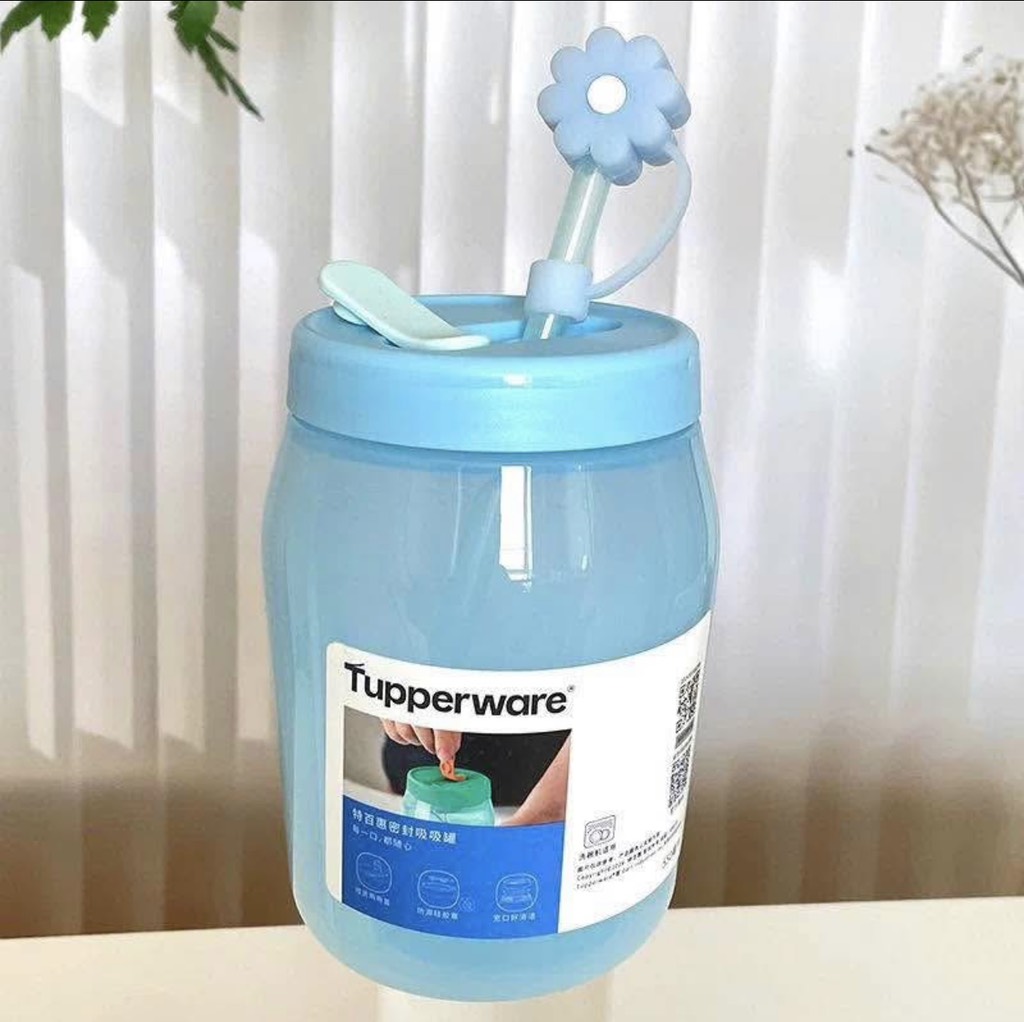 Hộp Jar 550ml có ống hút -màu mới
