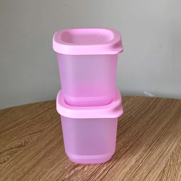 Hộp Tupperware Cubix mini Square 110ml - full màu hồng+tím - Tupperware Trung Chính Hãng