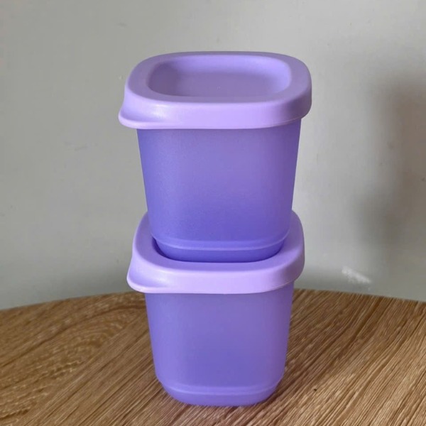 Hộp Tupperware Cubix mini Square 110ml - full màu hồng+tím - Tupperware Trung Chính Hãng