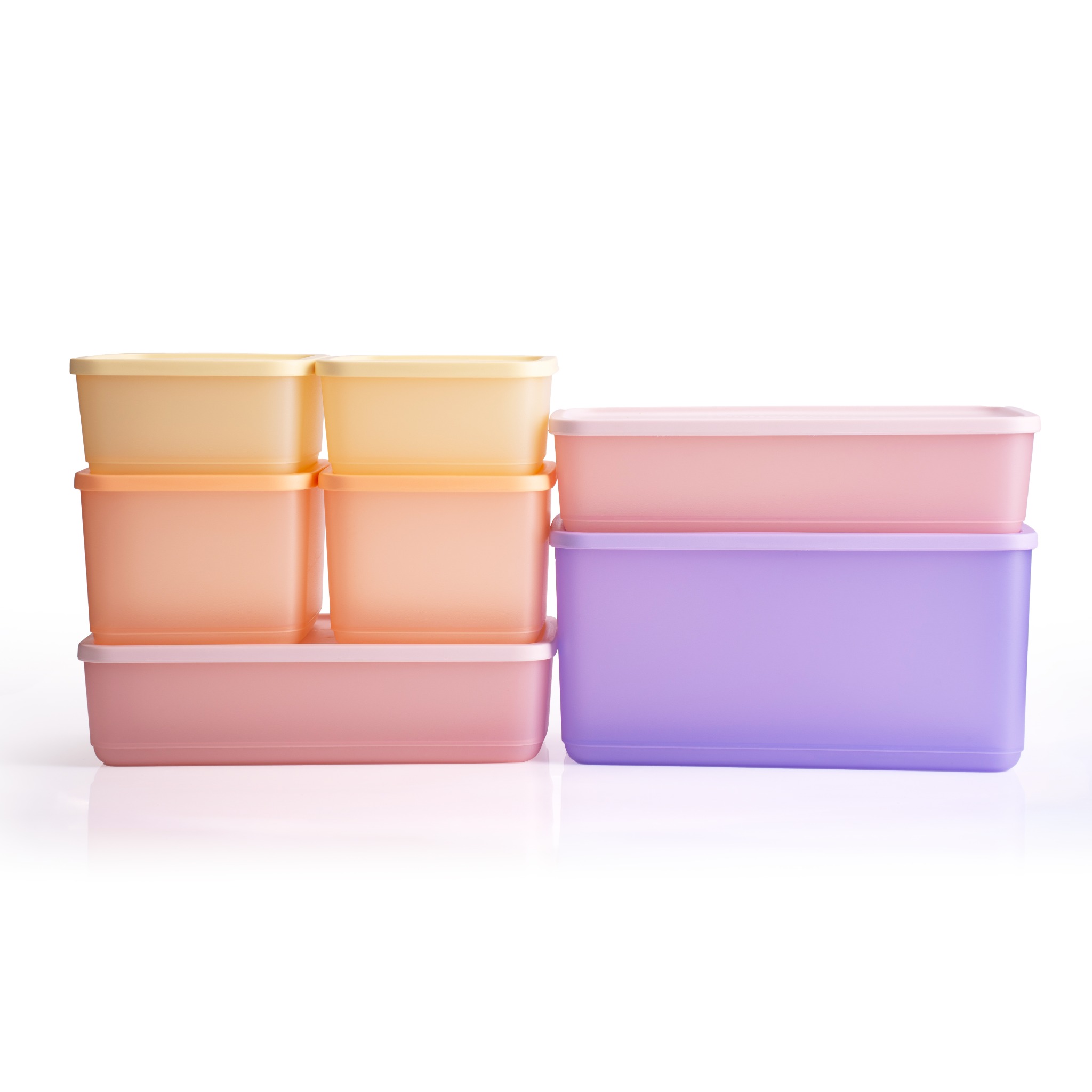 Bộ 7 Hộp Trữ Khô Và Mát Tupperware Cubix 650ml, 1L, 1.4L, 3.1L