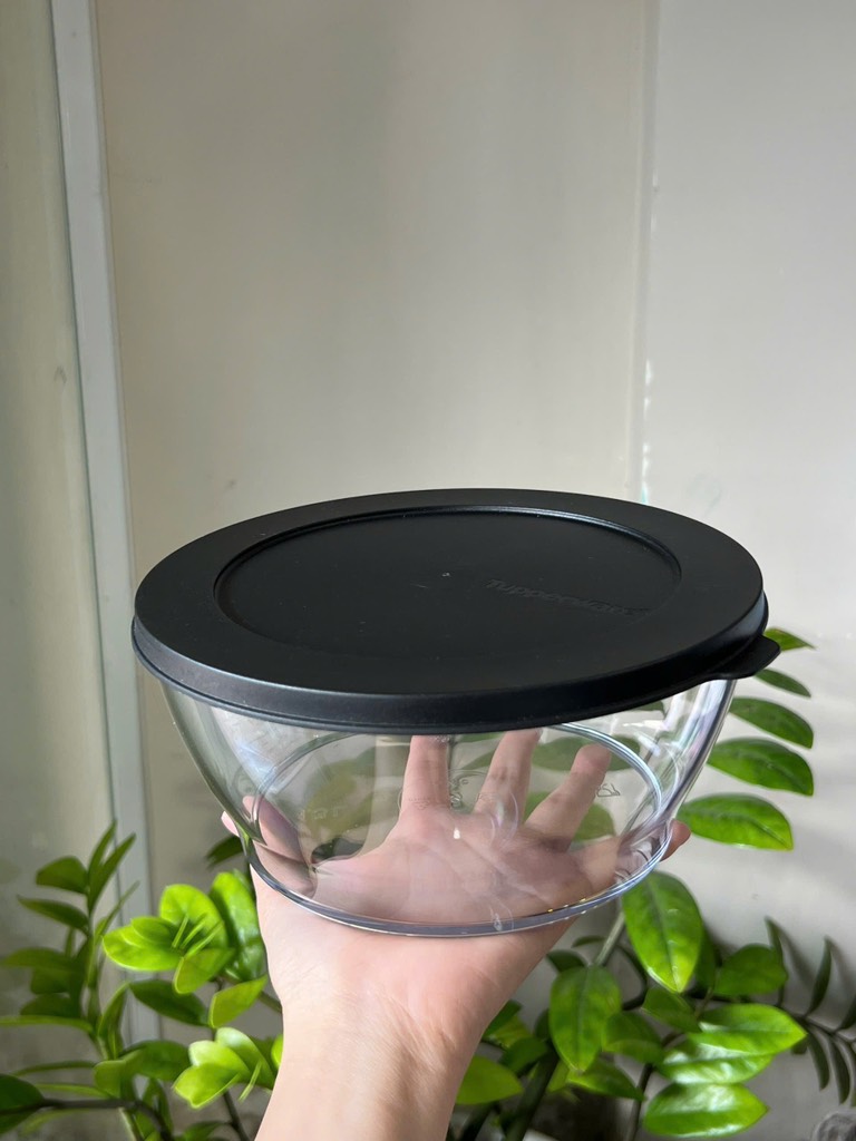 Tupmalay Hộp Tròn Màu Đen Clear Bowl 1.3L